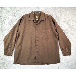 Bruno B Men's Designed in Italy 100% Shirt Brown Sz 2XL Tall Long Sleeve Soft